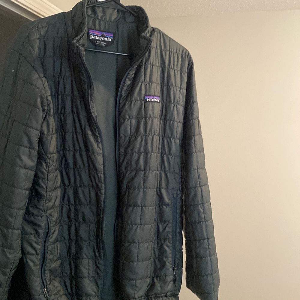 Patagonia nano puff mens large jacket discontinued color (carbon) deep green